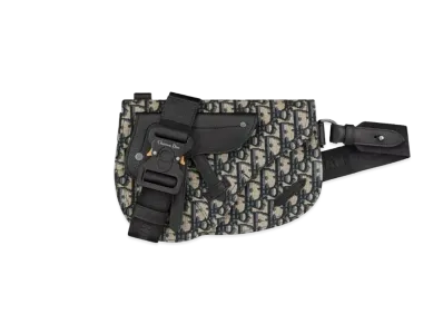 Dior Saddle Pouch Dior Oblique Jacquard "Beige/Black"