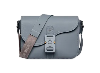 Dior Mini Saddle Bag Strap Grained Calfskin "Gray"