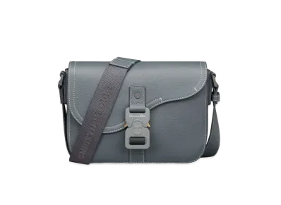 Dior Small Saddle Messenger Bag with Flap Grained Calfskin "Deep Gray"