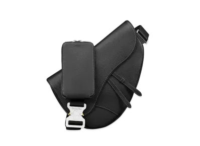 Dior Maxi Saddle Bag Grained Calfskin "Black"