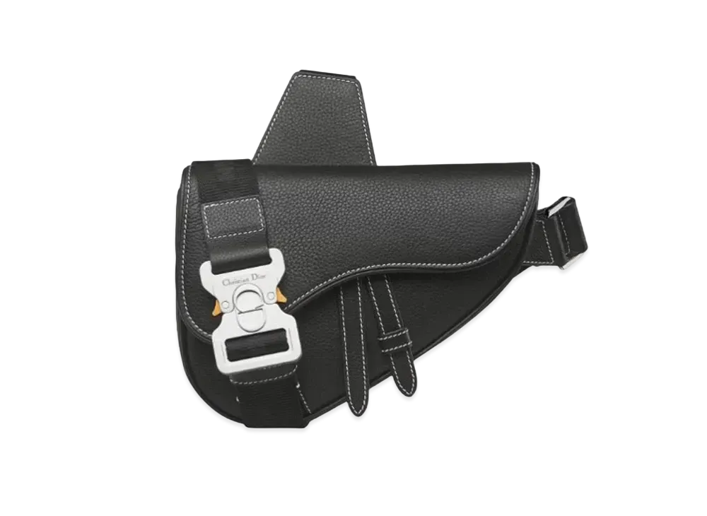 Dior Mini Saddle Bag Grained Calfskin "Black"