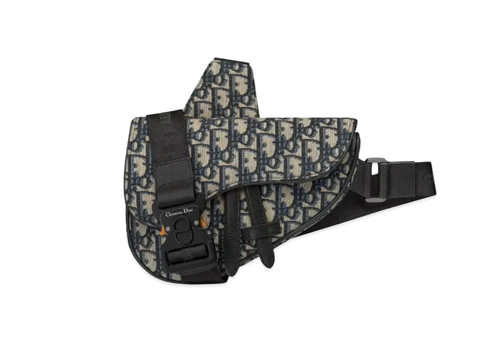 Dior Mini Saddle Bag Dior Oblique Jacquard "Beige/Black"