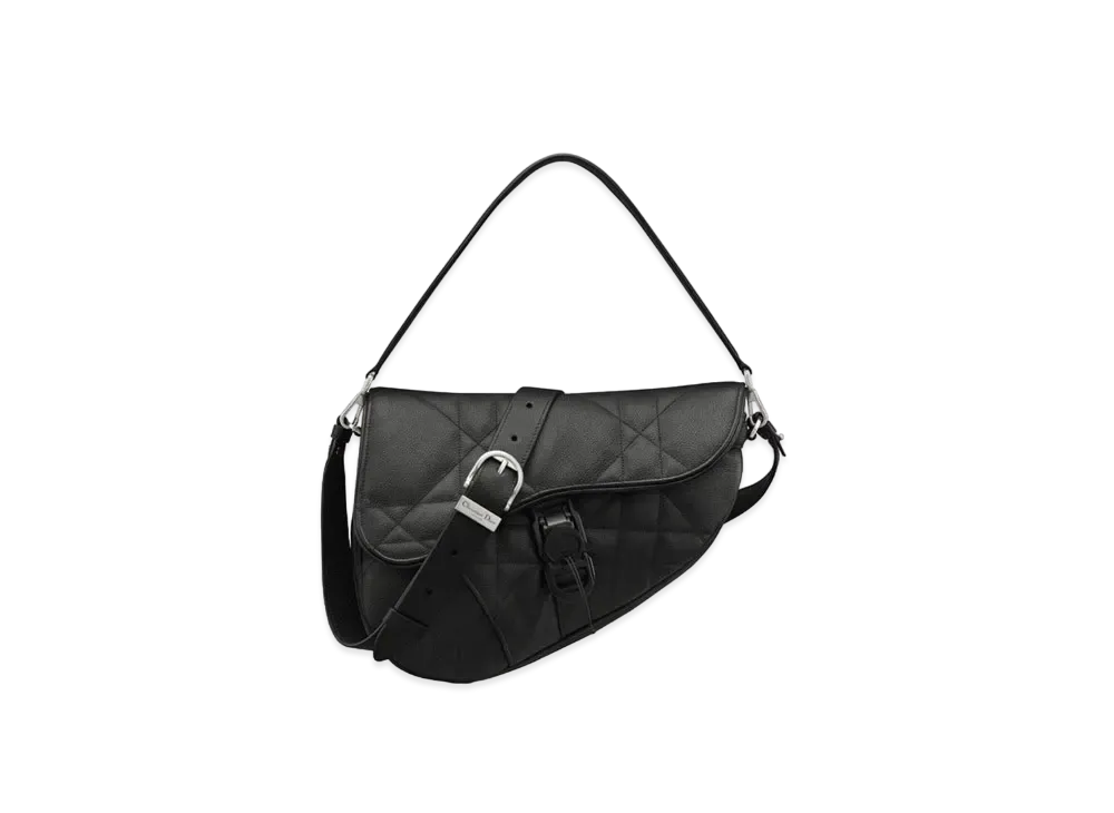 Dior Saddle Twin Bag Maxicannage Calfskin "Black"
