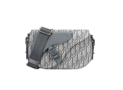 Dior Saddle Messenger Bag Dior Oblique Jacquard and Grained Calfskin "Deep Gray"