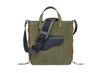 Dior x Sacai Saddle Shoulder Strap Tote Bag "Olive"