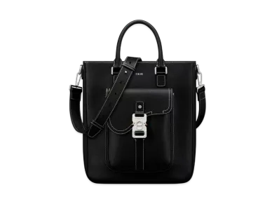 Dior Saddle Tote Bag Grained Calfskin "Black"