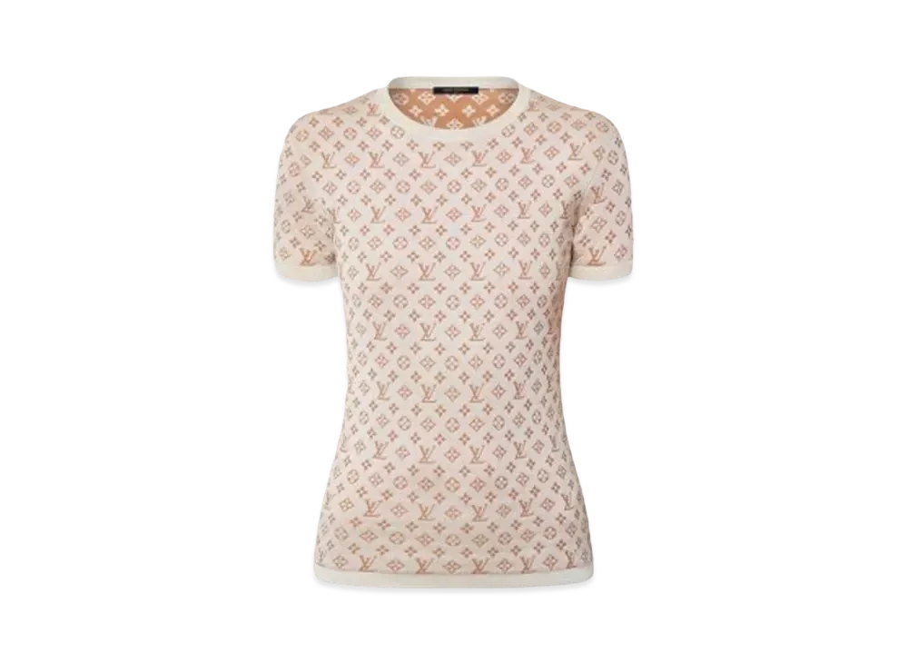 Louis Vuitton Monogram Jacquard Knit Top "Ecru"
