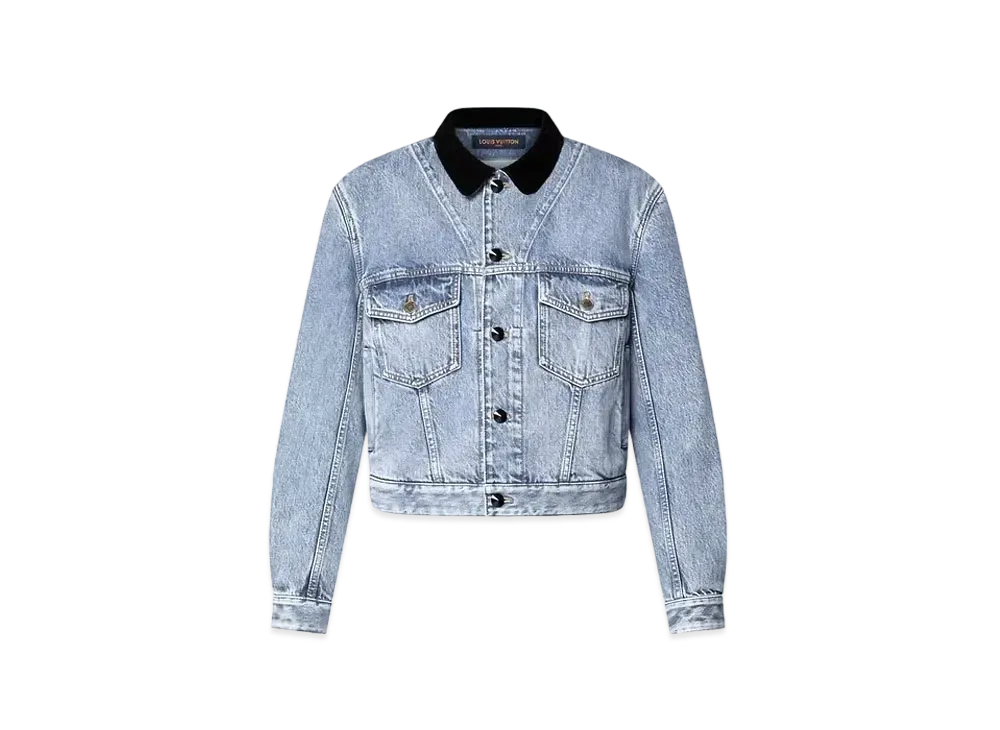Louis Vuitton Velvet Accent Denim Jacket "Blue"
