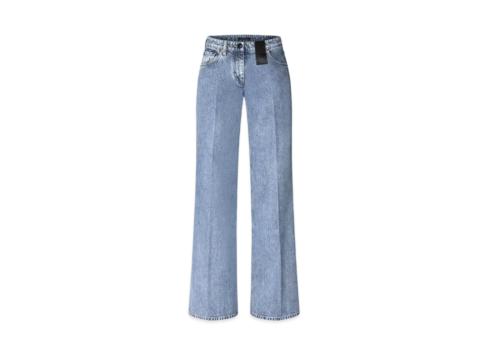 Louis Vuitton Wide Leg Graphic Accent Jeans "Blue"