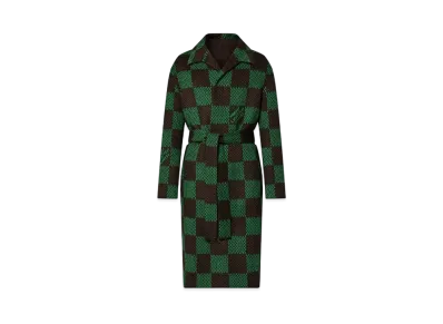Louis Vuitton Damier Double Face Wool Mix Belted Coat "Green"