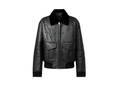 Louis Vuitton Leather Aviator Mink Collar "Noir"
