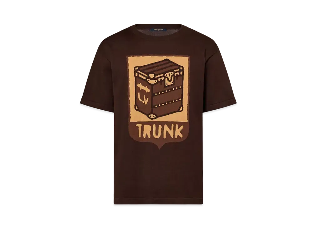 Louis Vuitton Short-Sleeved Cotton Intarsia Crewneck "Sienna"