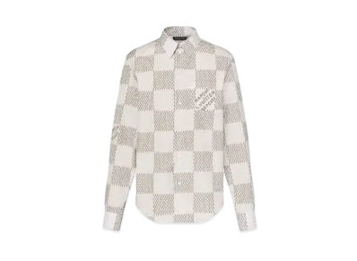 Louis Vuitton Damier Long-Sleeved Classic Cotton Shirt "Grey Bis"