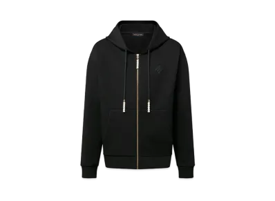 Louis Vuitton Embroidered Jersey Zip Through Hoodie "Noir"