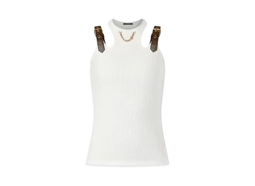 Louis Vuitton Eyelet Tab Tank Top "Blanc"