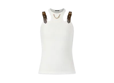 Louis Vuitton Eyelet Tab Tank Top "Blanc"