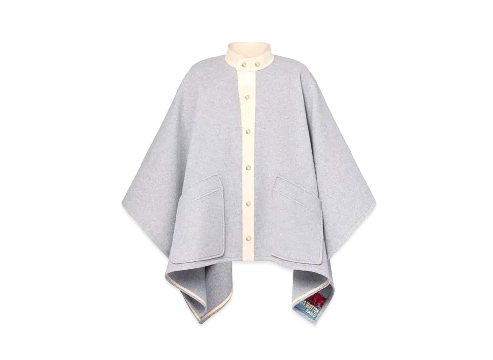 Louis Vuitton Leather Trim Cape "Grey"