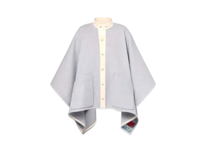 Louis Vuitton Leather Trim Cape "Grey"