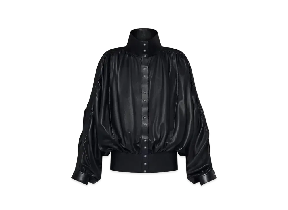Louis Vuitton Gathered Leather Jacket "Noir"