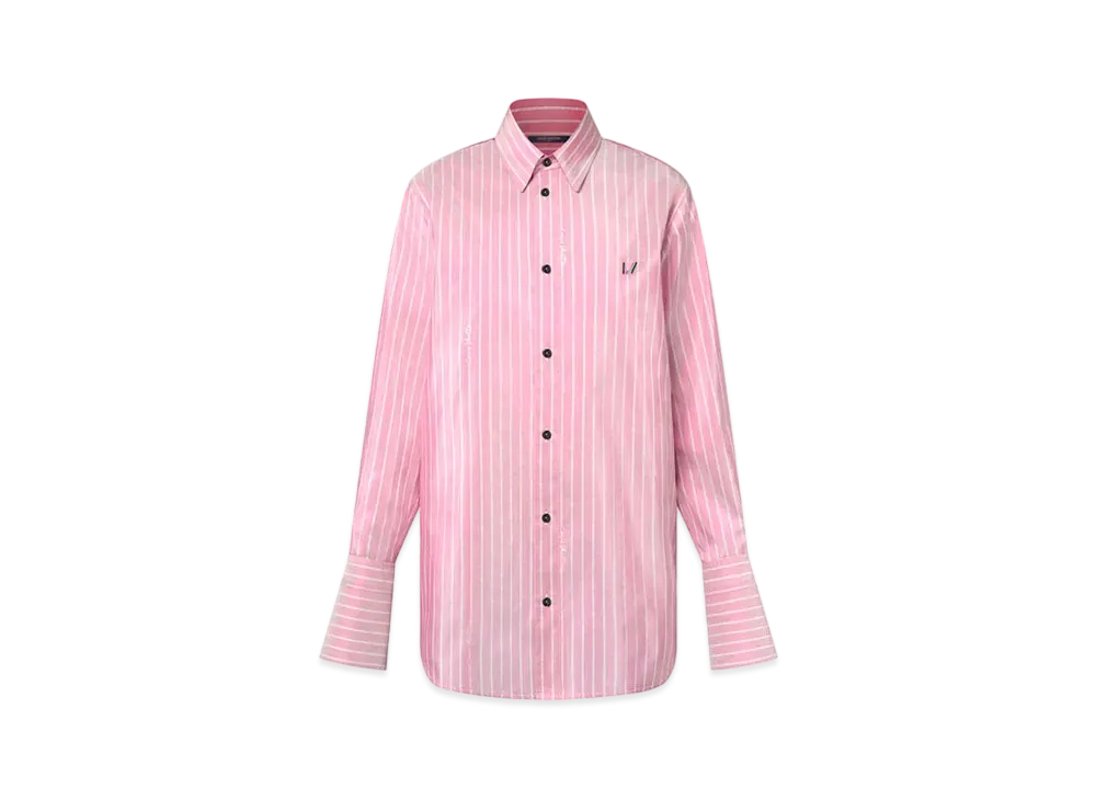 Louis Vuitton Double Stripe Silk Shirt "Pink"