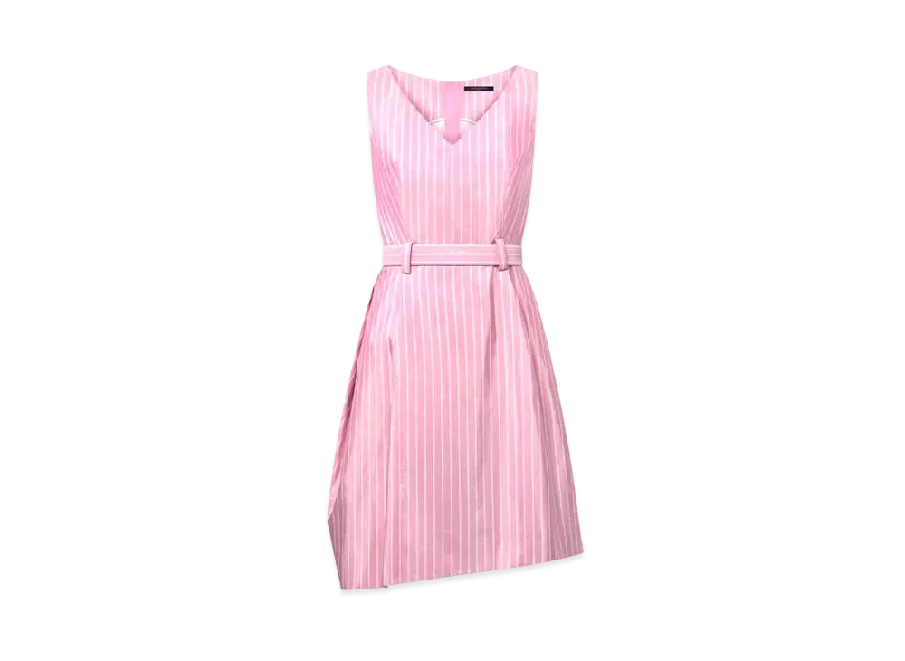 Louis Vuitton Double Stripe Belted Dress "Pink"