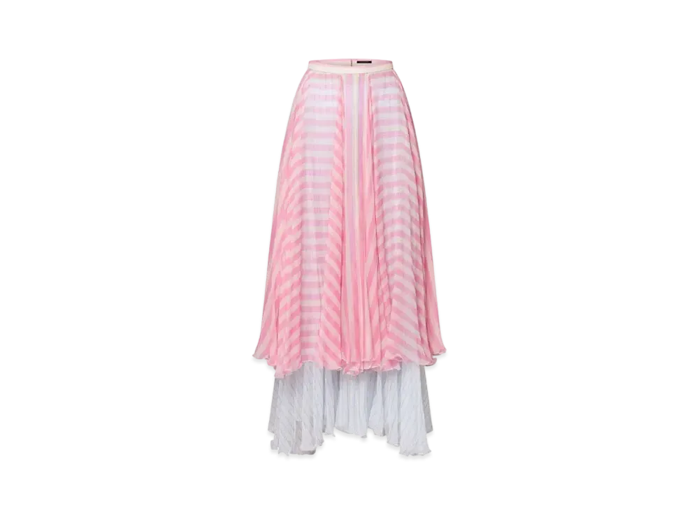 Louis Vuitton Mixed Stripe Tiered Skirt "Pink"