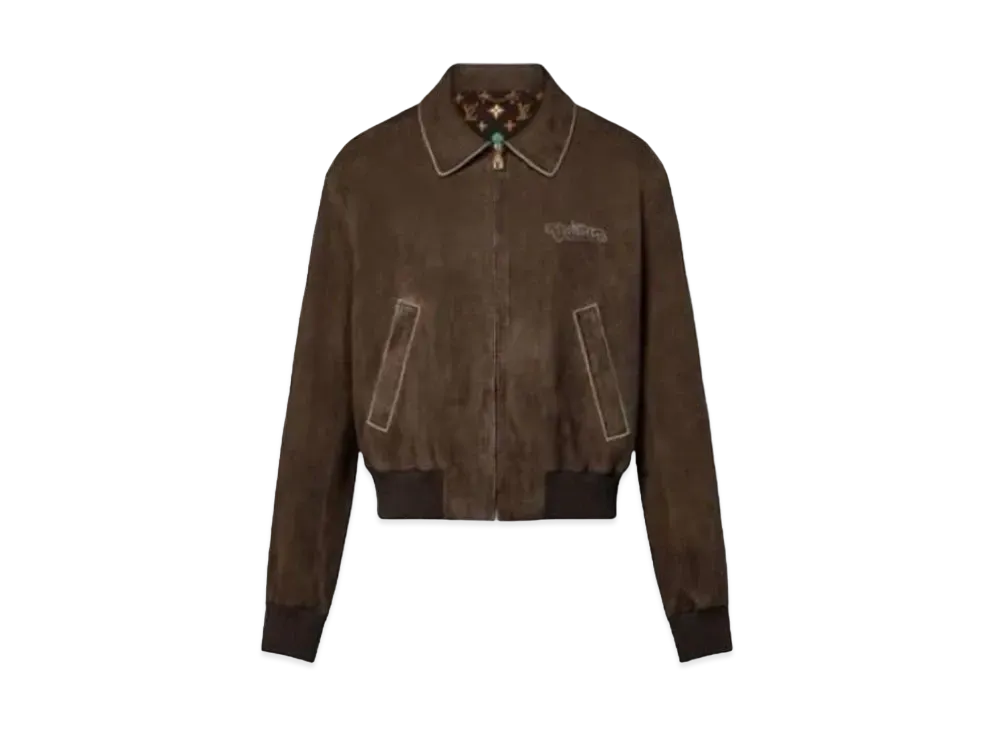 Tyler, The Creator x Louis Vuitton Embroidered Suede Calfskin Bomber "Brown"