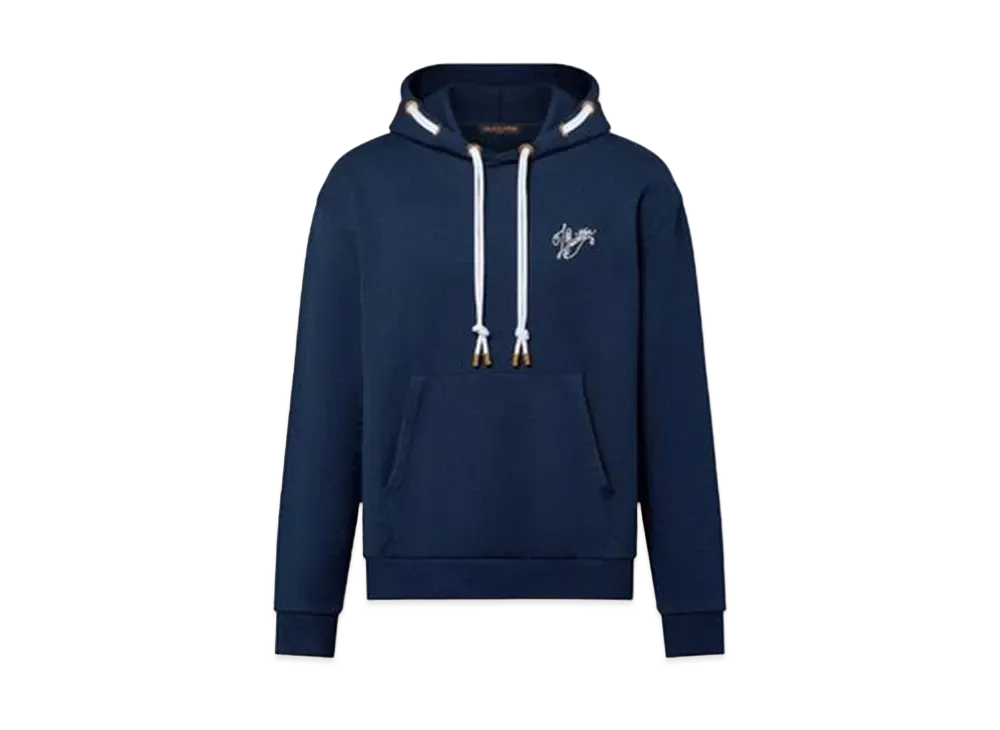 Louis Vuitton Cotton Jersey Hoodie "Navy Blue"
