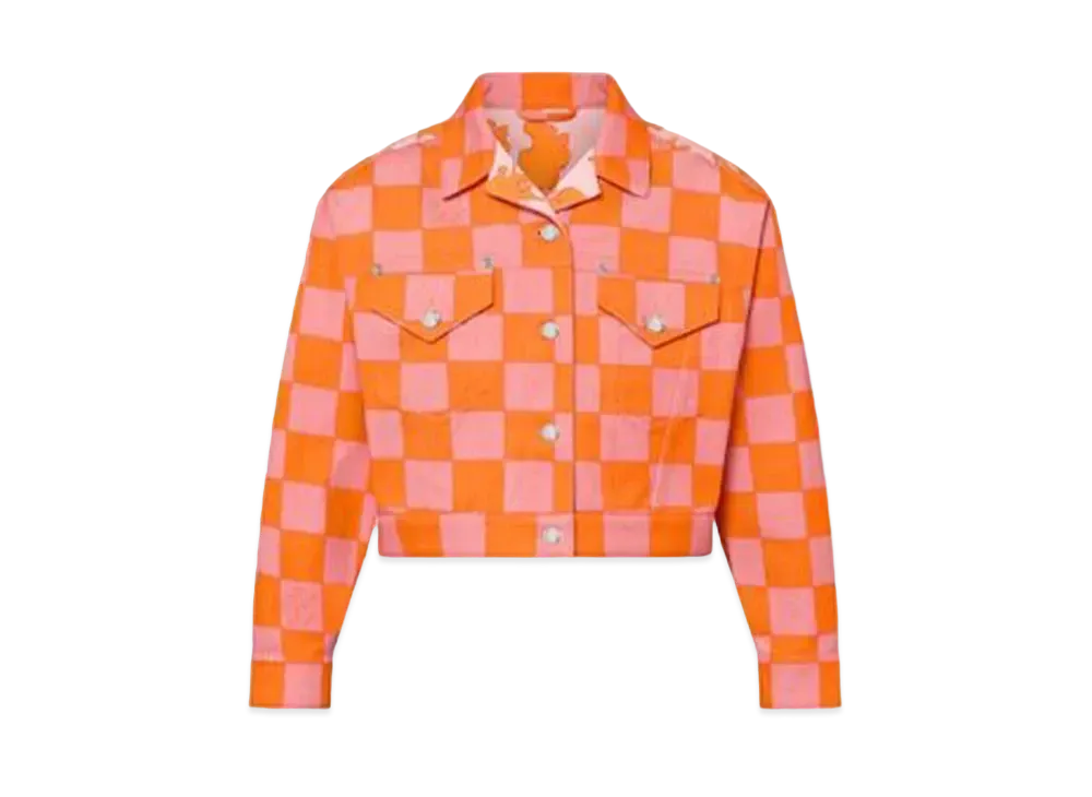 Louis Vuitton Bouquet Damier Denim Jacket "Rose Clair"