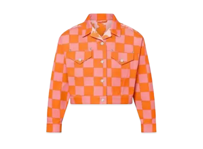 Louis Vuitton Bouquet Damier Denim Jacket "Rose Clair"