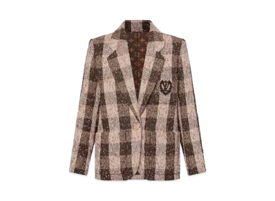 Louis Vuitton Check Tweed Preppy Blazer "Corne Naturel"