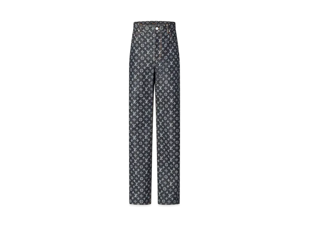 Louis Vuitton Monogram Jacquard Denim Skate Pants Nubuck Damier Jacqueron "Indigo"