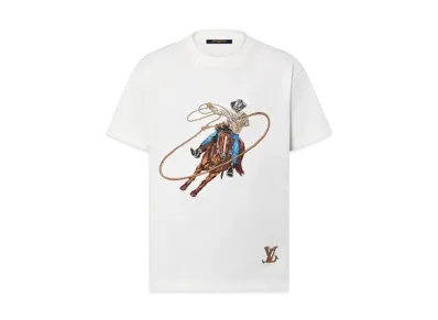 Louis Vuitton Graphic Embroidered Cotton T-Shirt "Milky White"