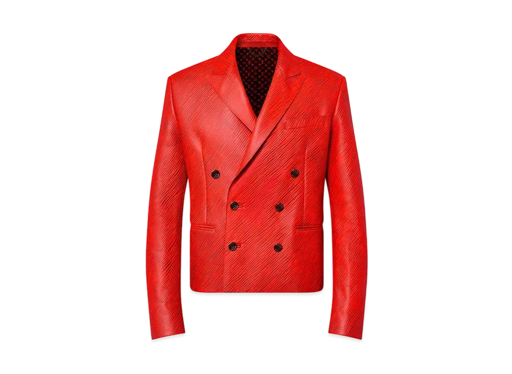Louis Vuitton x Park Seo-Bo Epi Double-Breasted Leather Jacket "Bright Red"