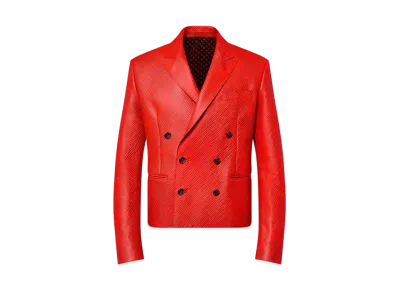 Louis Vuitton x Park Seo-Bo Epi Double-Breasted Leather Jacket "Bright Red"