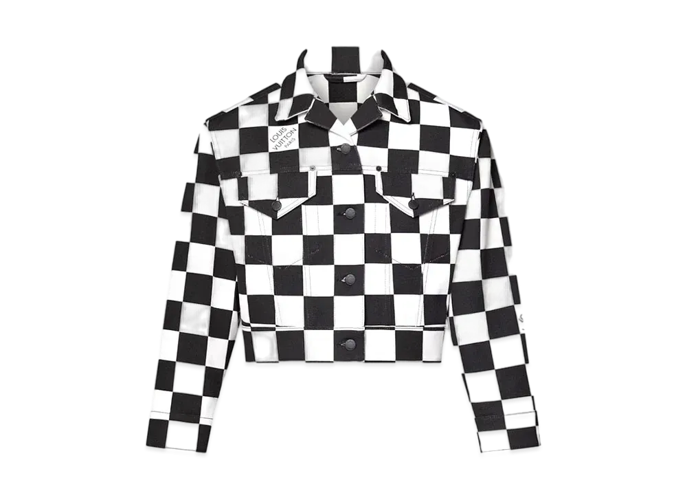 Louis Vuitton Cropped Damier Denim Jacket "Noir/Blanc"