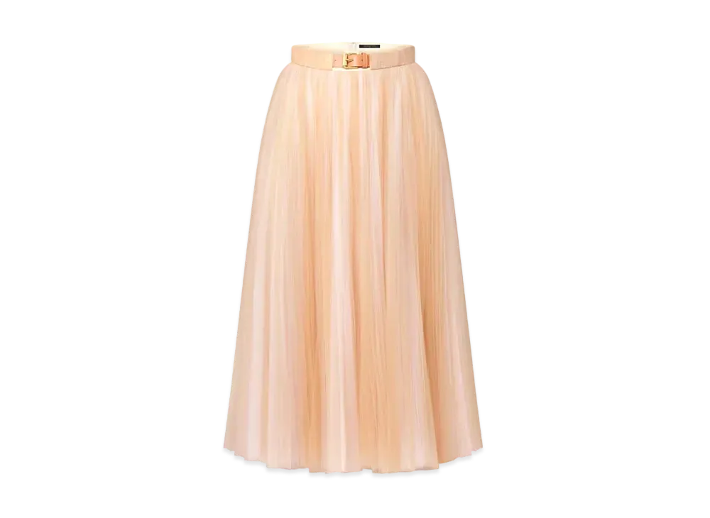 Louis Vuitton Belted Tulle Maxi Skirt "Beige"