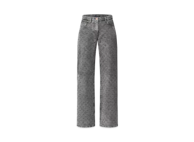 Louis Vuitton Vintage Effect Monogram Flared Jeans "Noir"