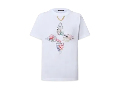 Louis Vuitton Travel Stamp Flower T-Shirt "Optic White"