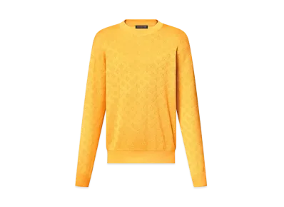 Louis Vuitton Monogram Pointelle Cotton Pullover "Safran Yellow"