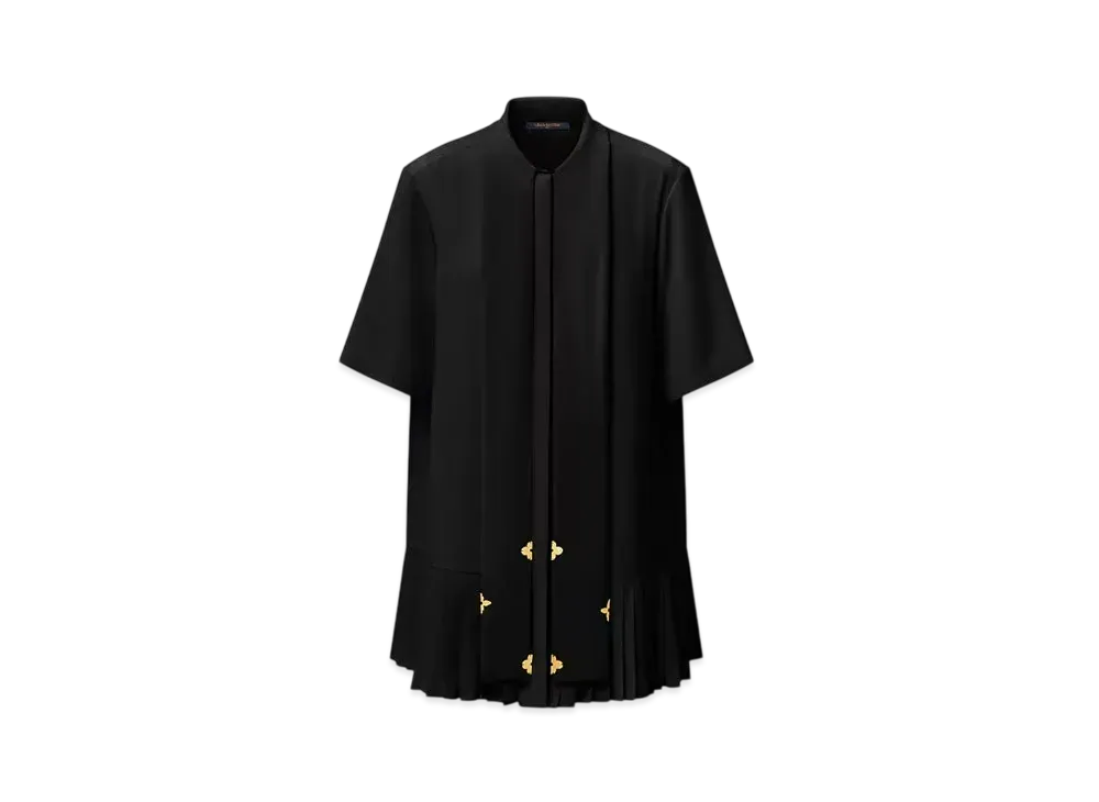 Louis Vuitton Women's Lavalliere Pleat Dress "Noir"