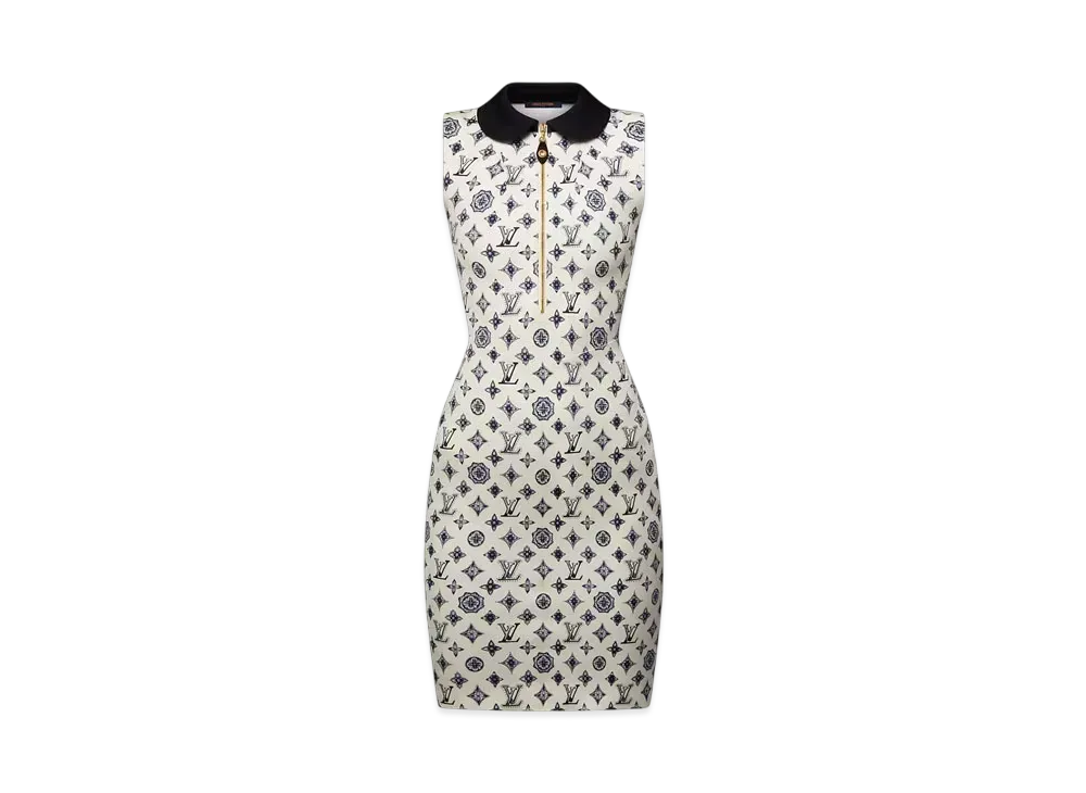 Louis Vuitton Women's Monogram Fitted Dress "Ecru"