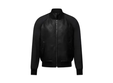 Louis Vuitton Men's Monogram Leather Mix Tracksuit Blouson "Noir"