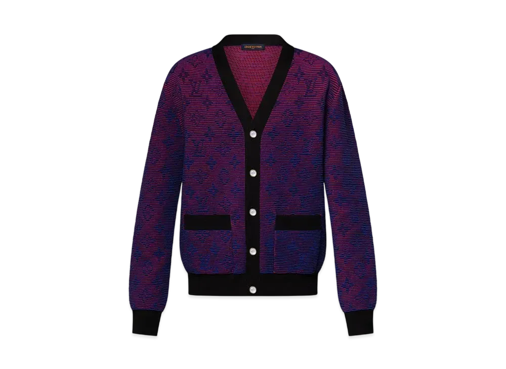 ルイヴィトン メンズ オプティカル モノグラム ジャカードカーディガン "マルチカラー" 1AGTKQ