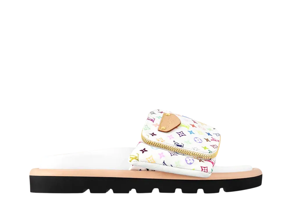Louis Vuitton x Takashi Murakami Women's Pool Pillow Flat Comfort Mule "Blanc"