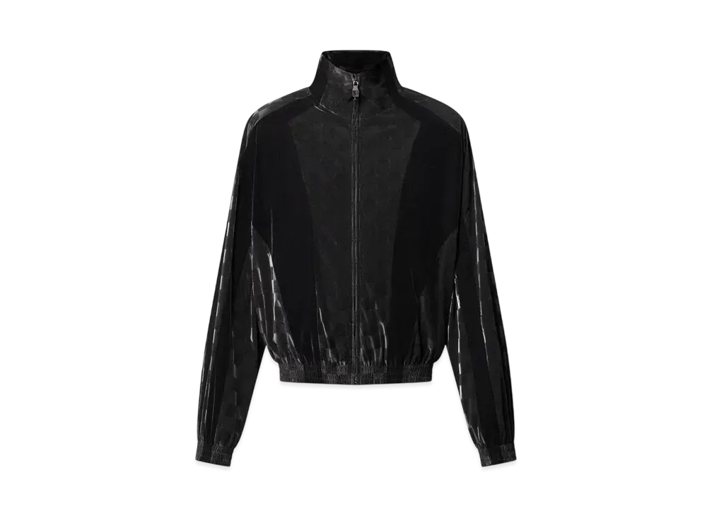 Louis Vuitton Flocked Damier Technical Tracksuit Top "Deep Black"