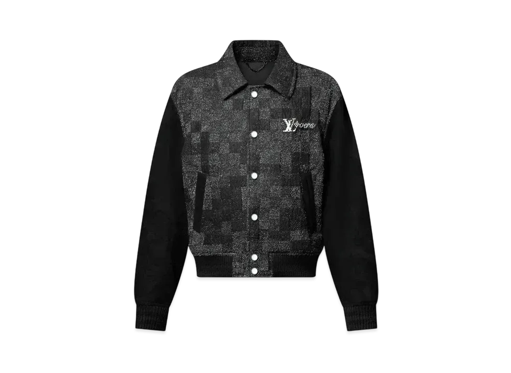 Louis Vuitton Mix Leather Varsity Blouson "Noir"