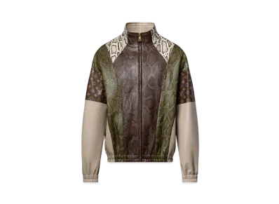 Louis Vuitton Python Mix Leather Tracksuit Top "Mid Brown"