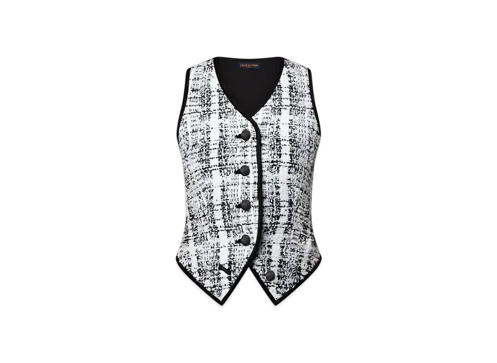Louis Vuitton Women's Graphic Tweed Waistcoat "Noir Blanc"