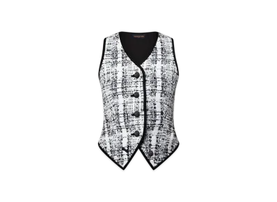 Louis Vuitton Women's Graphic Tweed Waistcoat "Noir Blanc"